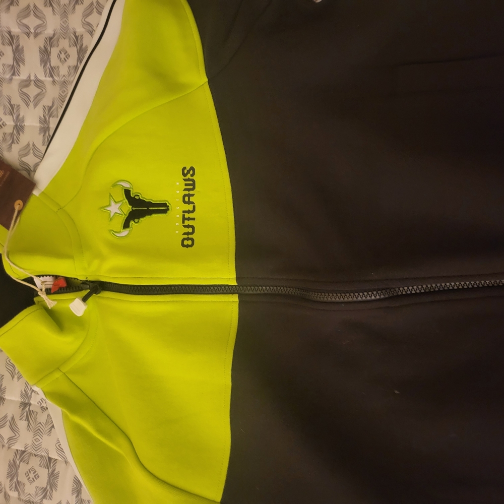 Outlaws Neon Green and Black Jacket